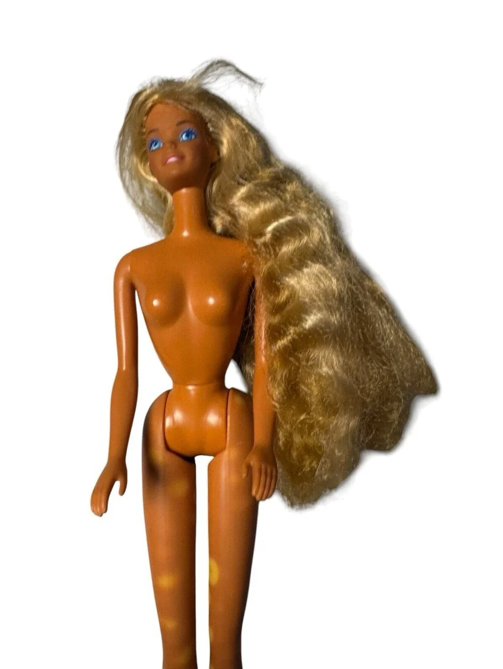 1985 Mattel Tropical Barbie #1017 Barbie Doll Long Brassy Blonde Hair Nude